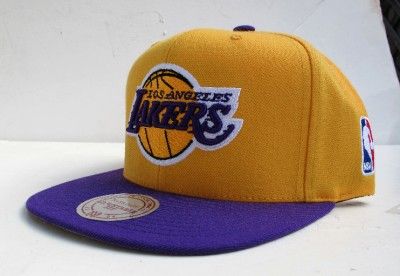 Los Angeles Lakers Yellow On Purple Snap Back Cap Hat By Mitchell 