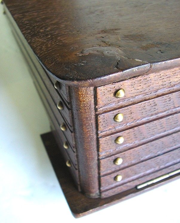 ANTIQUE TRAVEL DESK WOOD c1850 BRASS HARDWARE SECRETARY  