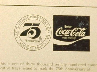 RARE 75th Anniversary Tray President of Coca Cola Owned  