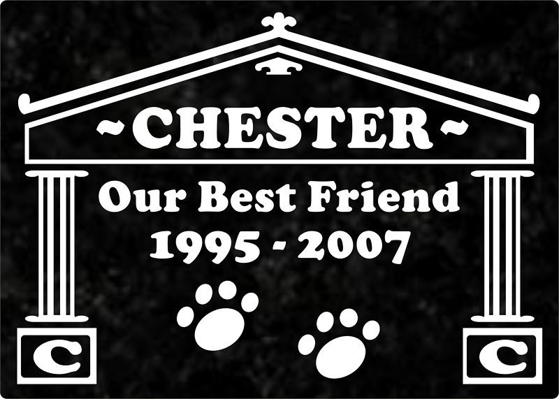 GRANITE PET MEMORIAL GRAVE MARKER STONE FOR DOG CAT 7x5  