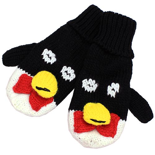 Knitted Fun 3D Animal Soft Mittens Gloves Orange Bengal  