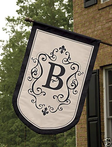 Estate Applique Flag, Monogram, 36x54, A Z  