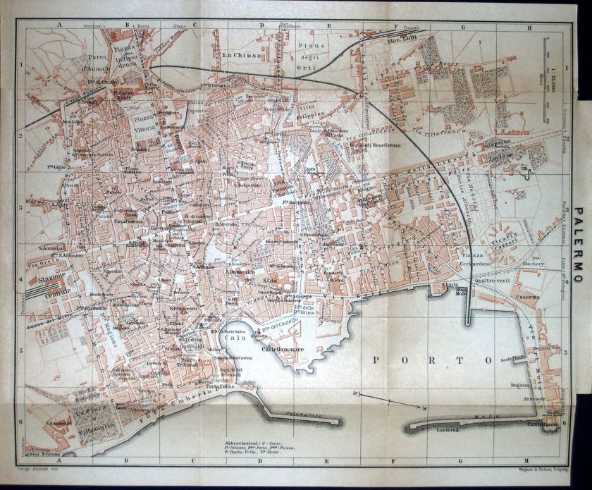 1891 WAGNER. Topog. Italia   Palermo Panormi Sicilia PA  