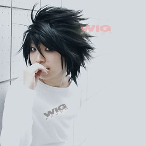 Death Note L Black Short Stylish Anime Cosplay Hair Wig  