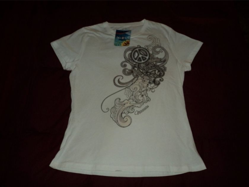 NWT Ladies Del Sol Nassau Bahama Color Change in Sun T Shirt  