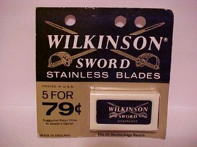 Vtg. Wilkinson Sword 5 Double edge Safety razor blades  