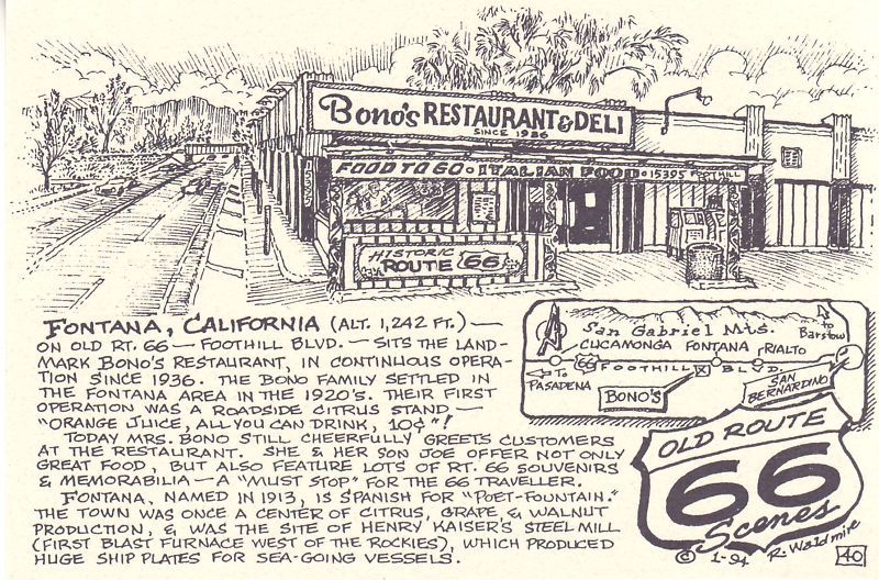 Route 66 Bonos Restaurant Fontana California PC  