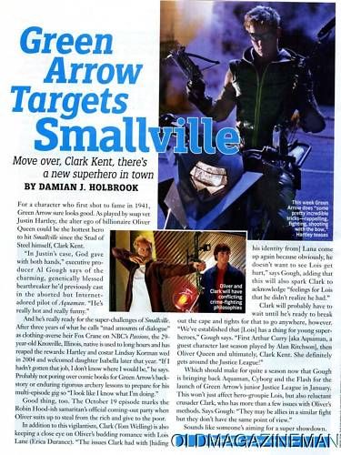 TV GUIDE GREEN ARROW JUSTIN HARTLEY SMALLVILLE HECHE  