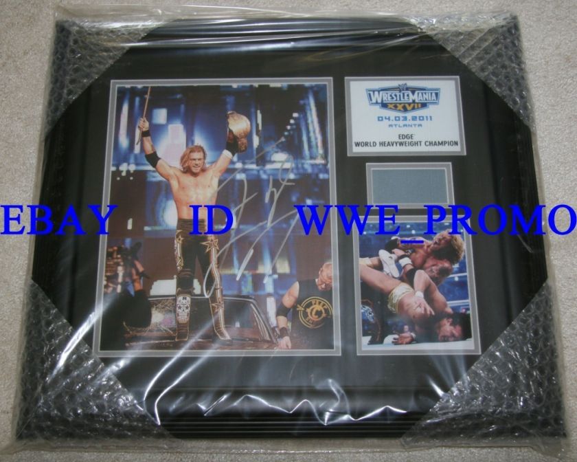 WWE WRESTLEMANIA 27 Edge SIGNED PLAQUE 29 of 1000 COA  