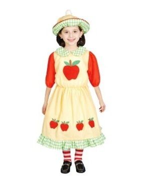 Strawberry Shortcake Child Red Apple Fall Dress Halloween Costume 