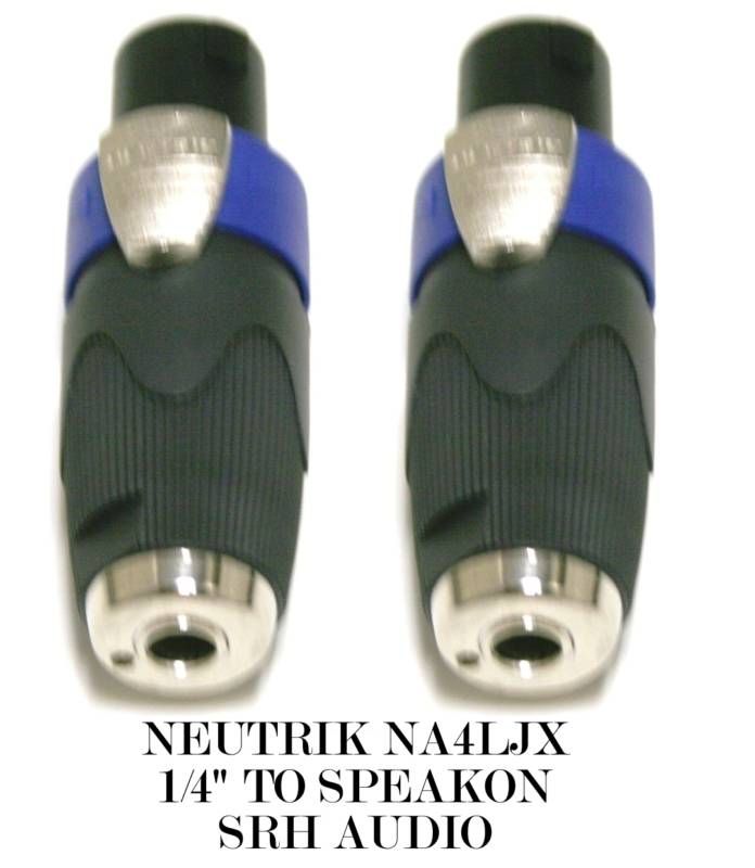 Neutrik NA4LJX SpeakON to 1/4 Cable Coupler Adapter  