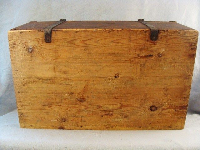 Antique 1818 Folk Art Grain Painted Swedish Traveling Chest  