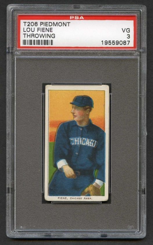 1909 11 T206 Lou Fiene Throwing Chicago PSA 3 VG White Sox  