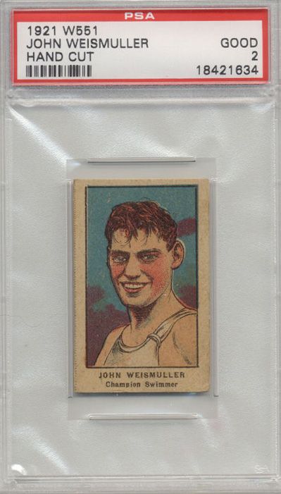 1921 W551 John Weismuller Strip Card PSA 2 Tarzan  