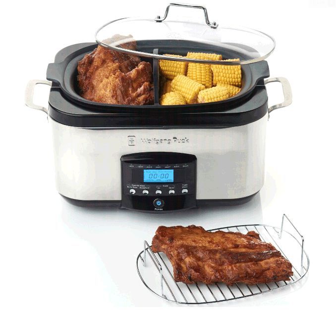 Wolfgang Puck Slow Cooker 6qt 1350W Gourmet Versa Cooker w/ Dual Heat 