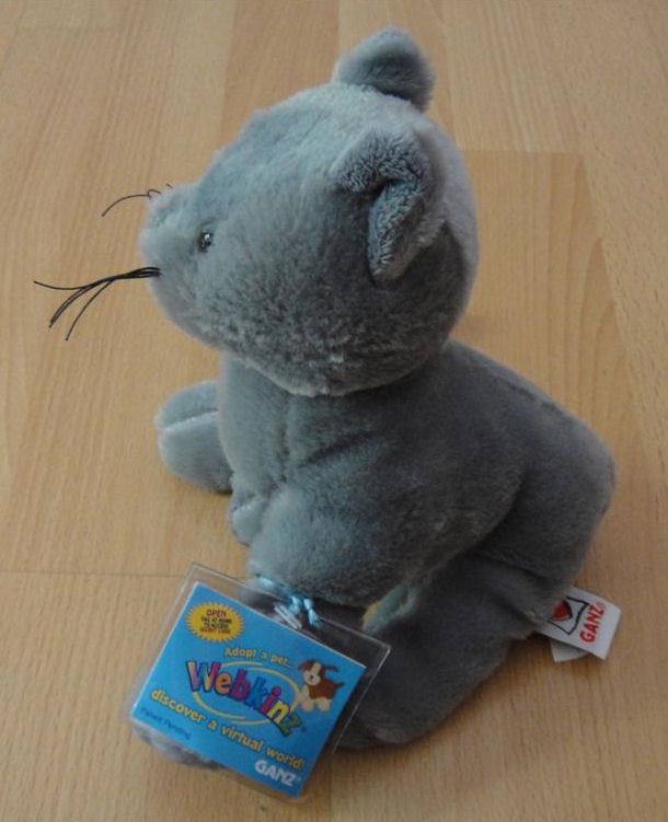 WEBKINZ CHARCOAL GRAY CAT NEW WITH UNUSED TAG HM152  